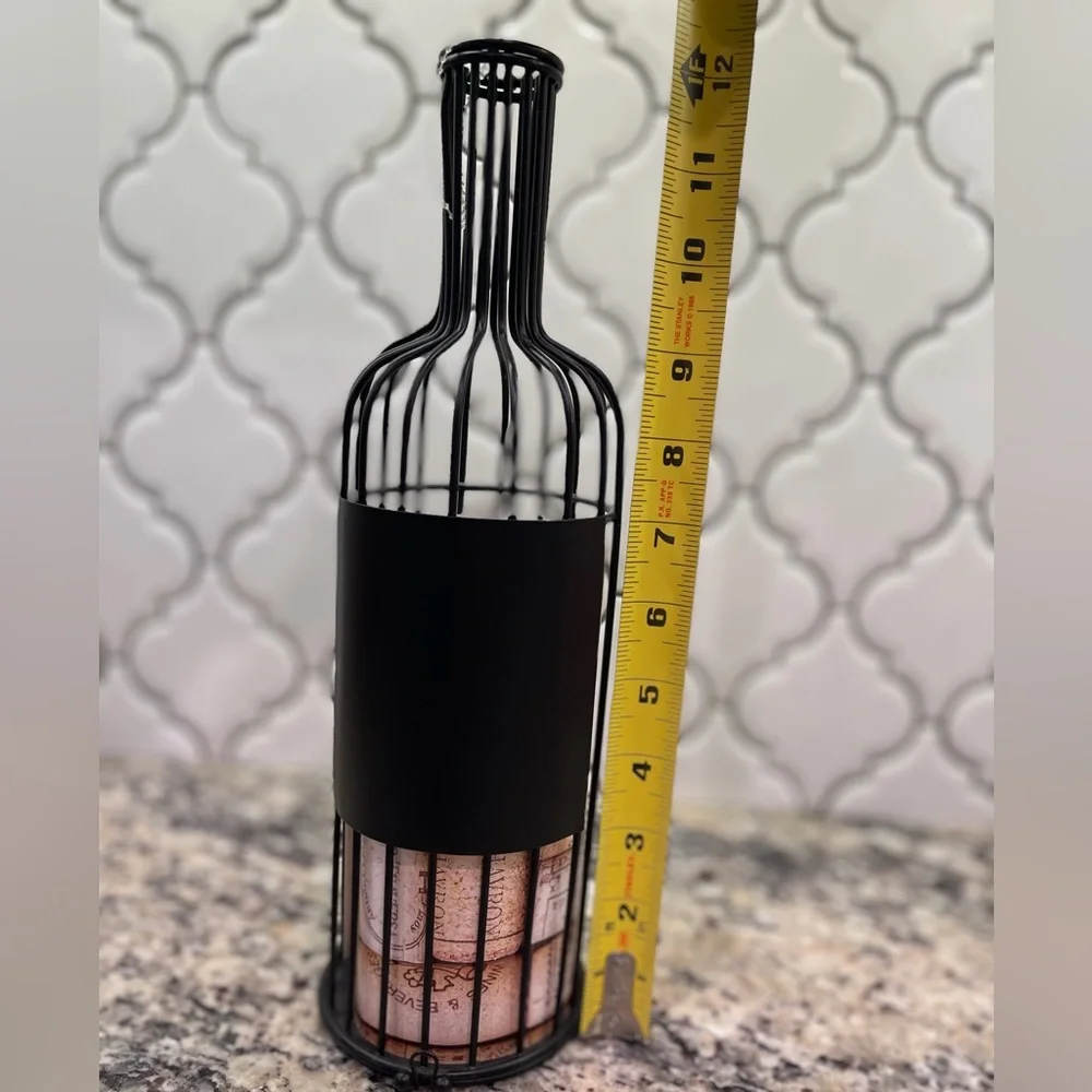 Wine Cork Holder Bottle Decor Black Metal Wine Lover Gift - Picture 7 of 8
